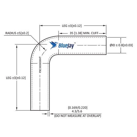 BlueJay High Temp 90 degree Formed Reducer Elbow